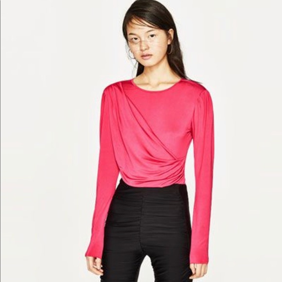 zara hot pink bodysuit